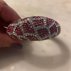 Pink and crystal giraffe print bangle